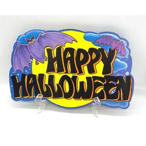 Vintage USA Halloween Die Cut Happy Halloween Decoration Double Sided 14.5"x9.5"